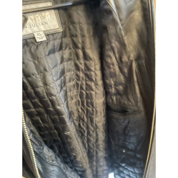 Wilsons‎ Leather M Julian Jacket XL Black Brown Striped Motorcycle Biker - Picture 8 of 8